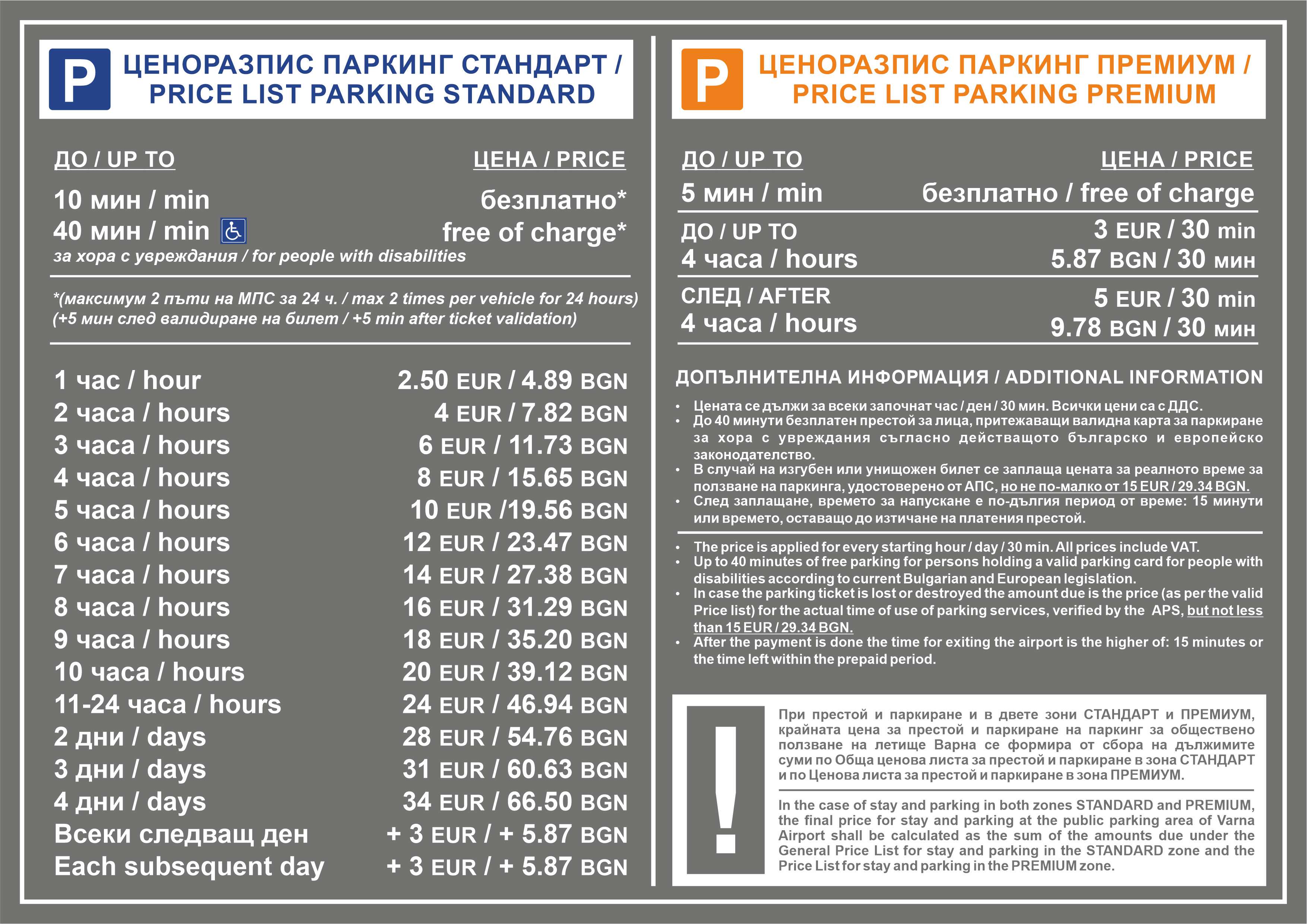 Price list